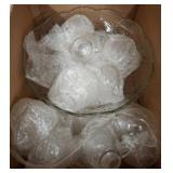 Clear Glassware Set with Grape Vine Motif
