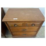 Wooden 3-Drawer Chest with Metal Pulls