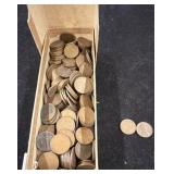 Wheat Pennies in Cardboard Box
