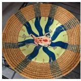 Swazi Ceramics Woven Plate With Frog Motif