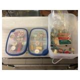 Sewing Supplies in Plastic Containers