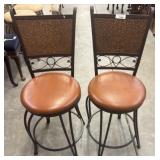 25-Inch Metal and Faux Leather Bar Stools