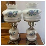 Floral Glass Hurricane Lamps, 18ï¿½