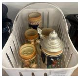Ceramic Beer Steins with Pewter Lid