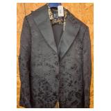 City Collection Black Brocade Suit Jacket