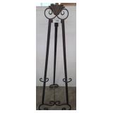 Wrought Iron Easel With Scroll Motif Finial