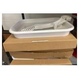 White Plastic Tray with Matching Utensil
