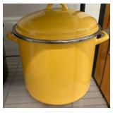 Yellow Enamel Stock Pot with Lid