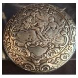 Sterling Silver Repousse Round Trinket Box