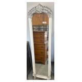 Freestanding Mirror with Ornate Frame, 17x66