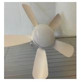 White Ceiling Fan With Remote and Glass Pull Chain