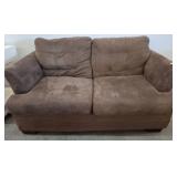 Brown Upholstered Loveseat, 66 Inches