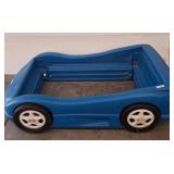 Blue Plastic Race Car Twin Bed Frame