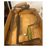 Two Vintage Hand Tools: Drawknife and Sickle