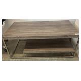 Rectangular Wood and Metal Coffee Table