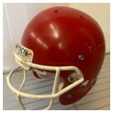 Red Football Helmet with White Faceguard
