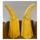 Yellow Ceramic Figurines With Glaze Finish