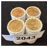 4 Rolls of Wrapped $25 Coins