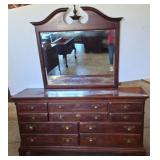 Wood Dresser with Mirror and 10 Drawers