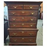Mahogany Chest-on-Chest with Brass Hardware