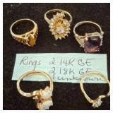 Five 14K/18K GE Rings with Varied Designs