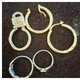 Five Jewelry Pieces: Sterling and Gold-Tone