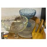 Glass Dessert Stands and Plates Set