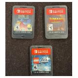 Three Nintendo Switch Game Cartridges