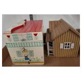 Wooden Dollhouse and Painted Jewelry Box