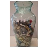 Glass Vase with Assorted Matchbooks