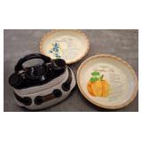 Ceramic Handbag Cookie Jar and Pie Dish Set
