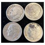 Four Roosevelt Dimes, 1946-1967