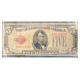 1928 $5 US Note with Red Seal