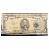 1953A United States $5 Note, Blue Seal