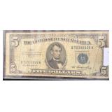 1953 U.S. $5 Lincoln Silver Certificate Note