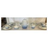 Freiberger Inglasur Ceramic Tea Set, 15 Pieces