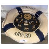 Decorative Life Ring with Nautical Clock