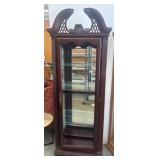 Wooden Curio Cabinet with Glass Shelves