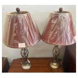 Spiral Brass Table Lamps with Shades, 25ï¿½