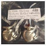 Sterling Perfume Bottles with Red Accents