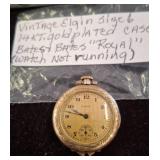 Elgin Size 6 Gold-Plated Pocket Watch, Not Running
