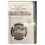1999-S Silver 25c New Jersey PF 69 Ultra Cameo