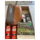 Golf Accessories with Golf Balls and Book