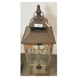 Wood and Glass Lantern with Metal Top, 40ï¿½
