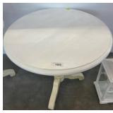 Round Off-White Pedestal Dining Table