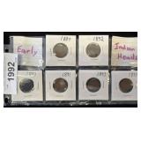 6 Indian Head Cents, 1884-1895