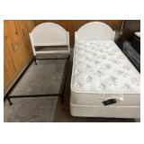 Twin Bed Frame with Mattress and Headboard