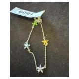 Sterling Silver Flower Gemstone Bracelet