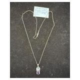 Sterling Silver Necklace With Amethyst Pendant