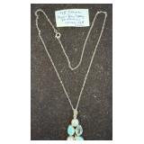 Sterling Silver Pendant Necklace with Gems